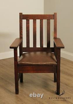 Antique Mission Style Oak Arm Chair