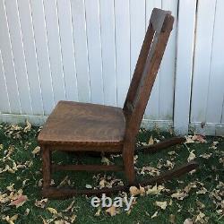 Antique Mission Tiger Oak Ladies Sewing Nursing Rocking Chair