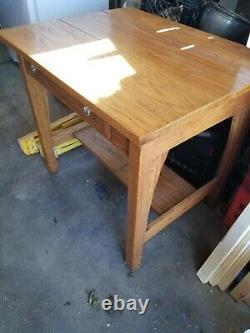 Antique Mission oak Library Table or Desk Arts & Crafts