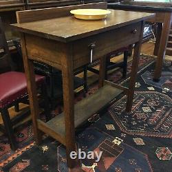Antique Oak Arts & Crafts Era Server/Dining Buffet w Drawer Mission Oak