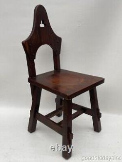 Antique Oak Arts & Crafts Limbert Mission Gothic Chair