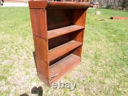 Antique Oak Barrister 3 Section Stacking Bookcase Mission Oak Quatersawn