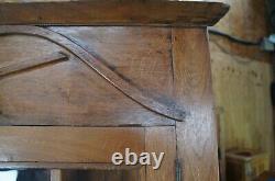 Antique Oak Mission Country Corner Display Cabinet China Curio Cupboard 78.5