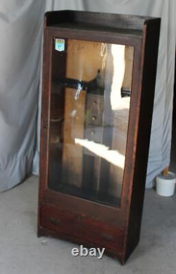 Antique Oak Mission Gun Cabinet original finish