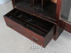 Antique Oak Mission Gun Cabinet original finish