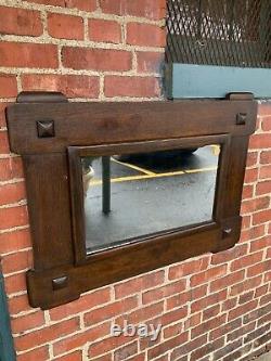 Antique Oak Mission Mirror