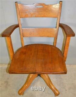 Antique Oak Office Chair, Mission Style Lawyers Office Desk Chair #21021