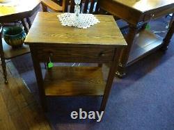 Antique Oak Table side end desk stand Mission style 1900's refinished #2
