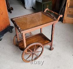 Antique Oak Tea Cart original finish Arts and Crafts Mission Style