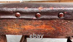 Antique Old Mission Oak Footstool Bench Arts & Crafts Period American Furniture