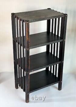 Antique Primitive American Mission Arts & Crafts Four Tier Bookcase
