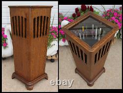 Antique Quarter Sawn Oak Mission Arts & Crafts Umbrella Cane Holder Plant Stand