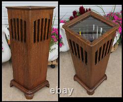 Antique Quarter Sawn Oak Mission Arts & Crafts Umbrella Cane Holder Plant Stand