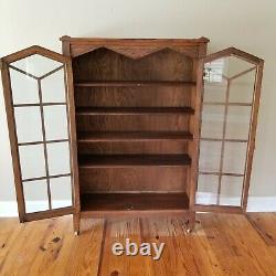 Antique Quarter-sawn Oak Bookcase Mission Oak Ecclesiastical 58 x 38 x 13