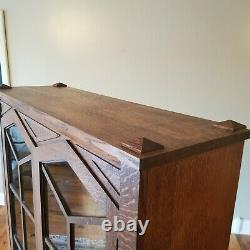 Antique Quarter-sawn Oak Bookcase Mission Oak Ecclesiastical 58 x 38 x 13