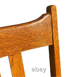 Antique Quartersawn Mission Oak Rocking Chair with Yellow Cushion