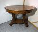 Antique Quartersawn Tiger Oak Wood Oval Library Desk Pedestal Table Empire