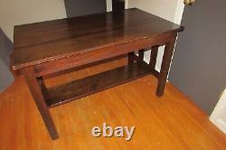 Antique Red Oak Mission Arts & Crafts Style Writing Desk Library Table #1171