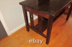 Antique Red Oak Mission Arts & Crafts Style Writing Desk Library Table #1171