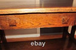 Antique Red Oak Mission Arts & Crafts Style Writing Desk Library Table #1171