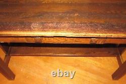 Antique Red Oak Mission Arts & Crafts Style Writing Desk Library Table #1171