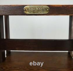 Antique Revolving Oak Bookcase 19th C Wheels Mission Arts & Crafts Sargent Mfg