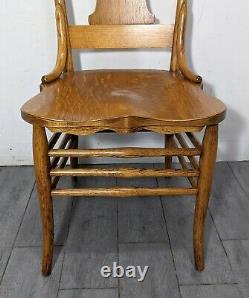 Antique Rustic Colonial Quartersawn Oak Dining Chair Early American Mission