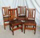 Antique Set of Four L & JG Stickley Mission Oak Chairs Arts and Crafts