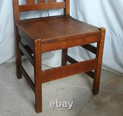 Antique Set of Four L & JG Stickley Mission Oak Chairs Arts and Crafts