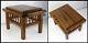 Antique Solid Oak 15x12 Mission Arts & Crafts Foot Stool w Classy Spindle Apron