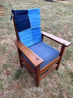 Antique Stickley Brothers Arts & Crafts Mission Oak Arm Chair #535 1/2 A