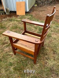 Antique Stickley Brothers Arts & Crafts Mission Oak Arm Chair # 535 1/2 B