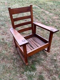 Antique Stickley Brothers Arts & Crafts Mission Oak Rocking Chair # 535