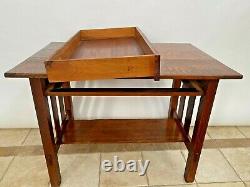 Antique Stickley Brothers Mission Arts & Crafts Desk Library Table drawer