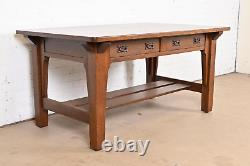 Antique Stickley Brothers Mission Oak Arts & Crafts Desk or Library Table