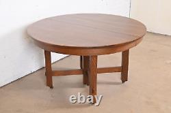 Antique Stickley Brothers Mission Oak Arts & Crafts Extension Dining Table