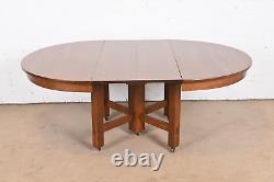 Antique Stickley Brothers Mission Oak Arts & Crafts Extension Dining Table