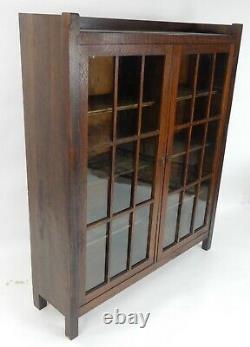 Antique Stickley Era Mission Oak 18 Panel Book Case. 45.75 inches