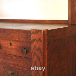 Antique Stickley Inspired Arts & Crafts Mission Oak Mirrored Sideboard C1900