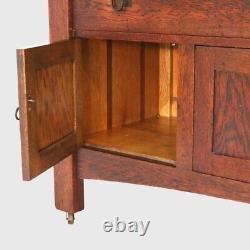 Antique Stickley Inspired Arts & Crafts Mission Oak Mirrored Sideboard C1900