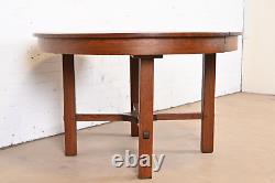 Antique Stickley Mission Oak Arts & Crafts Extension Dining Table, Circa 1900