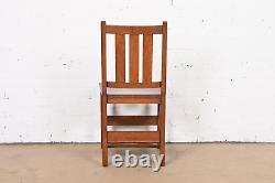 Antique Stickley Mission Oak Arts & Crafts Side Chairs, Set of Three