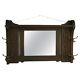 Antique Stickley School Arts & Crafts Mission Oak Hanging Hall Mirror Hat Rack