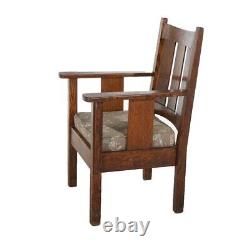 Antique Stickley Style Arts & Crafts Mission Oak Slat Back Chair C1910