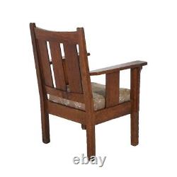 Antique Stickley Style Arts & Crafts Mission Oak Slat Back Chair C1910