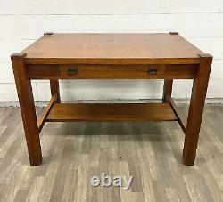 Antique Stickley Style Mission Oak Arts and Crafts Style Quarter Sawn Desk