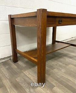 Antique Stickley Style Mission Oak Arts and Crafts Style Quarter Sawn Desk