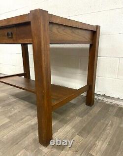 Antique Stickley Style Mission Oak Arts and Crafts Style Quarter Sawn Desk