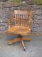 Antique Taylor Chair Co. Mission Oak Banker Lawyer Library Swivel Arm Chair