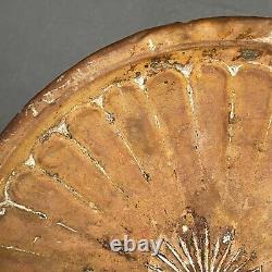 Antique Tiger Oak & Brass Umbrella Stand Vintage Arts & Crafts Mission Primitive